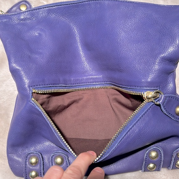 Linea Pelle Soft Leather foldover Clutch - Picture 7 of 11